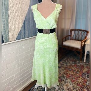 George Designs by Mark Eiben Green Floral and Paisley Maxi Dress